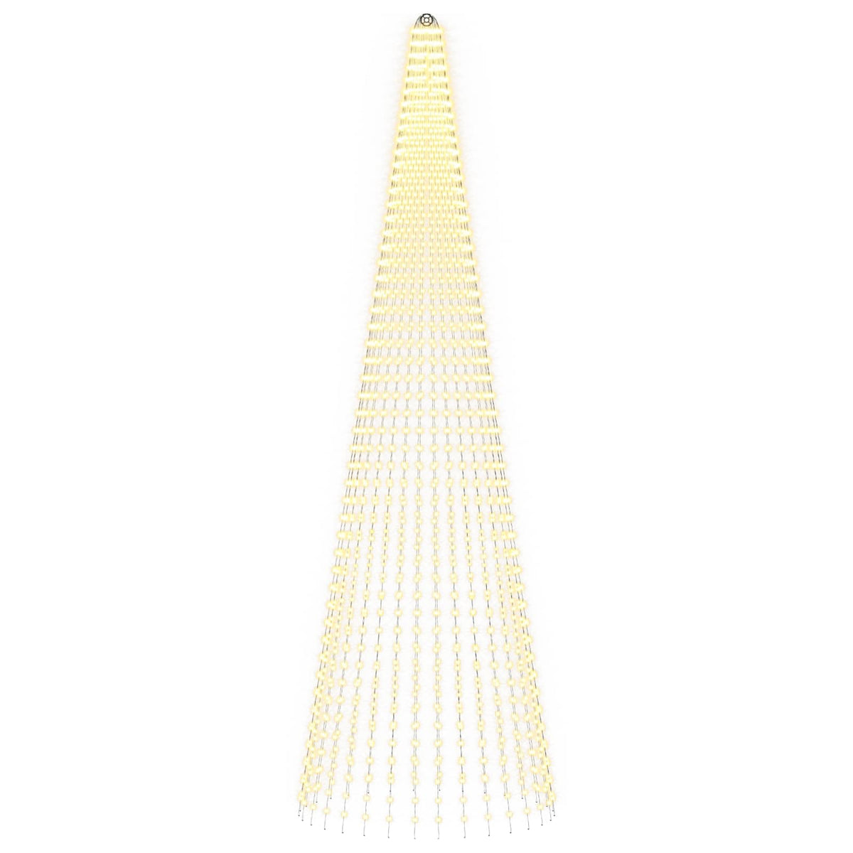 Kerstboomlicht met grondpen & vlaggenmast 500cm 1632 LEDs