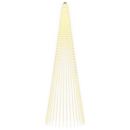 Kerstboomlicht met grondpen & vlaggenmast 500cm 1632 LEDs