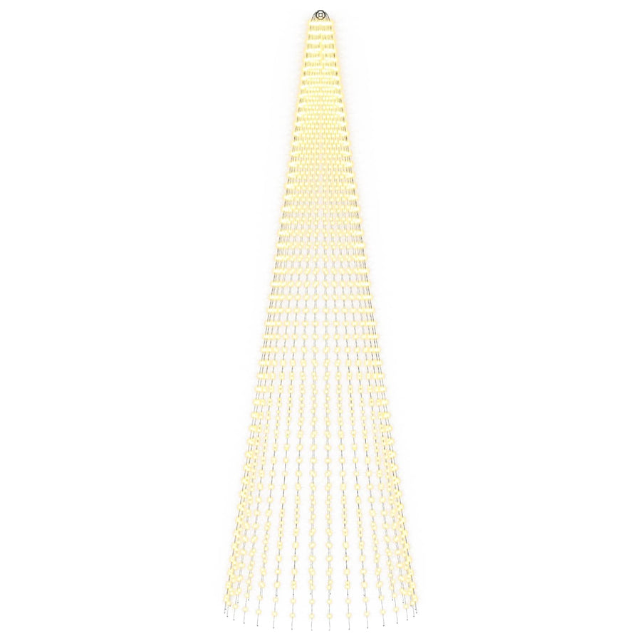 Kerstboomlicht met grondpen & vlaggenmast 500cm 1632 LEDs
