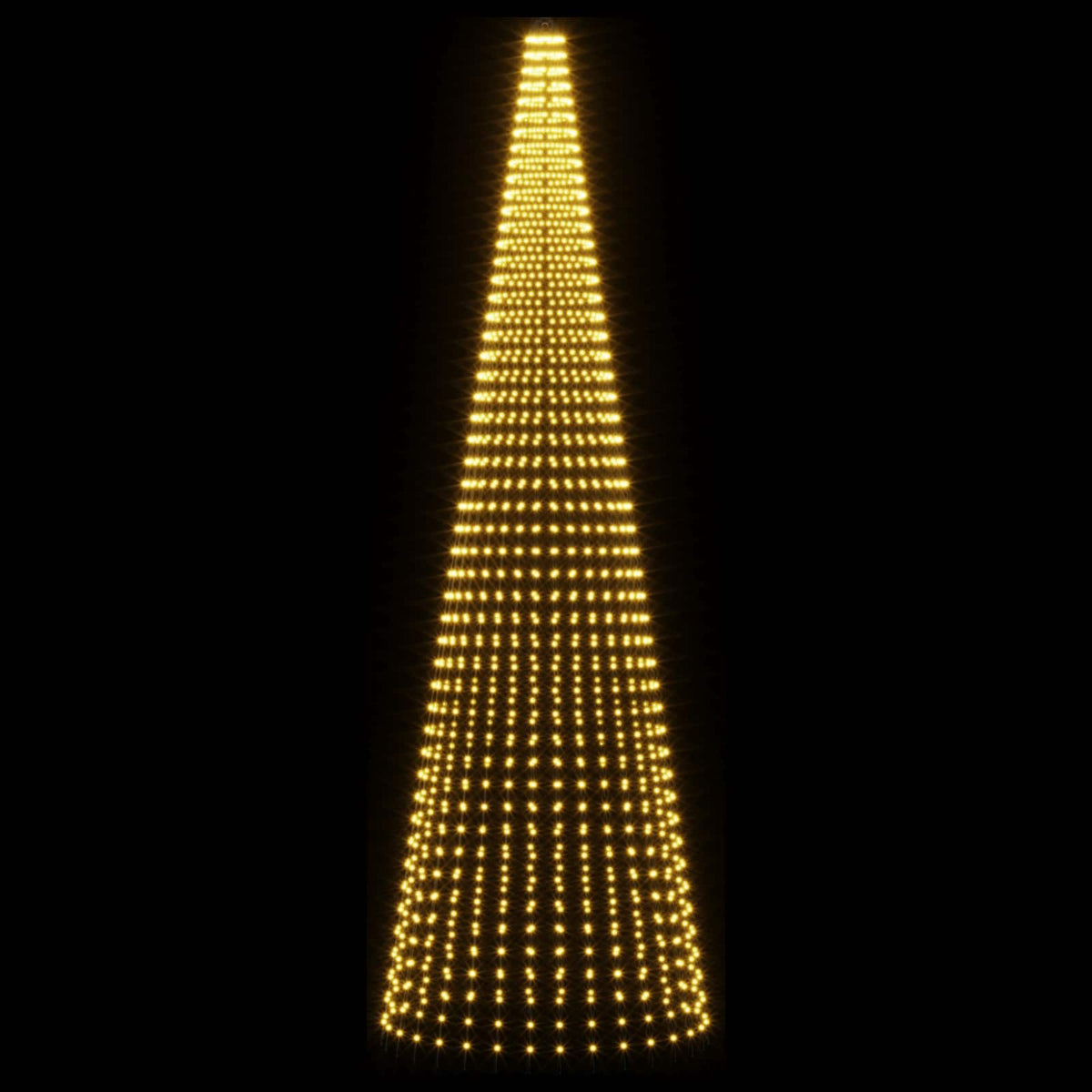 Kerstboomlicht met grondpen & vlaggenmast 500cm 1632 LEDs