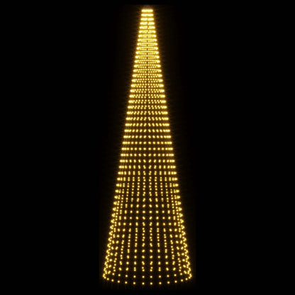 Kerstboomlicht met grondpen & vlaggenmast 500cm 1632 LEDs