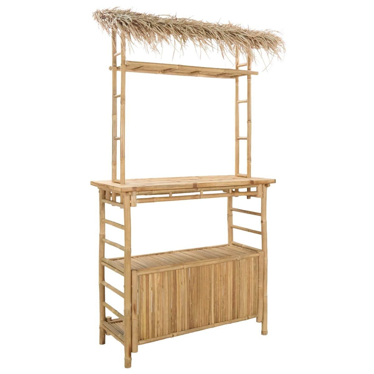 Buitenbar tafel en krukken 3 st Naturel Bamboe