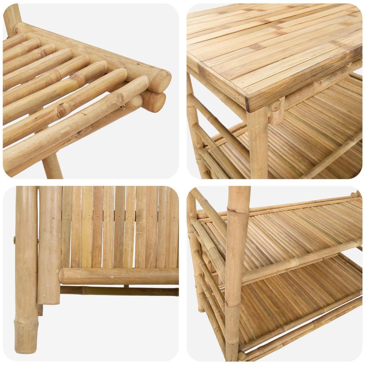 Buitenbar tafel en krukken 3 st Naturel Bamboe