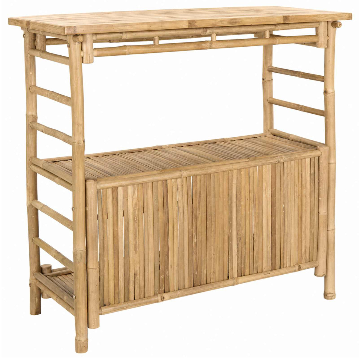 Buitenbar tafel en krukken 3 st Naturel Bamboe