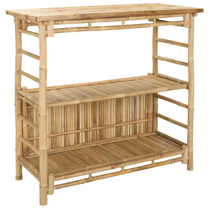 Buitenbar tafel en krukken 3 st Naturel Bamboe