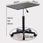 Bijzettafel 60-80 cm hoogte verstelbaar zwart MDF