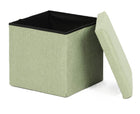 Poef 38x38x38 cm groen opbergruimte opvouwbaar