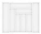 Ceruzo Extendable Wooden Cutlery Tray - 33-52 x 43 x 5 cm - White