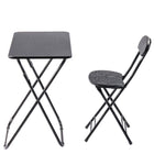 Ceruzo Folding Table With Chair - Black