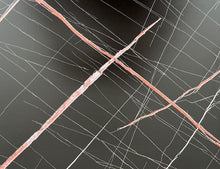 Ceruzo Bijzettafel - Banktafeltje - Metaal En Mdf - Zwart-Pink Marble