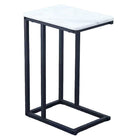 Ceruzo Side Table - Sofa Table - Metal and MDF - White Marbled