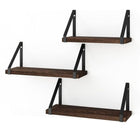 Wandplank zwevend set van 3 40/35/30x12 cm vintage hout