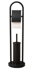 Toiletbutler vrijstaand RVS zwart 80 cm