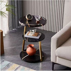 Ceruzo Modern Side Table - Black - Gold