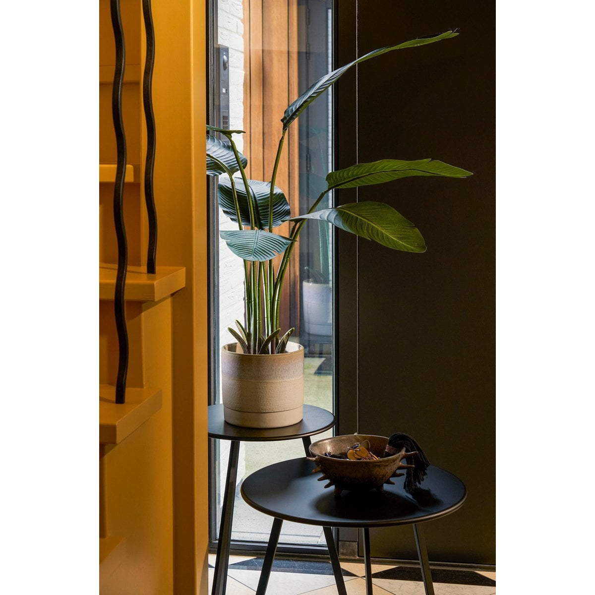 Bloempot aardewerk 22 cm crème