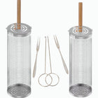 Ceruzo Grilling Basket - Set of 2 - Rolling Grilling Basket - 30 Cm