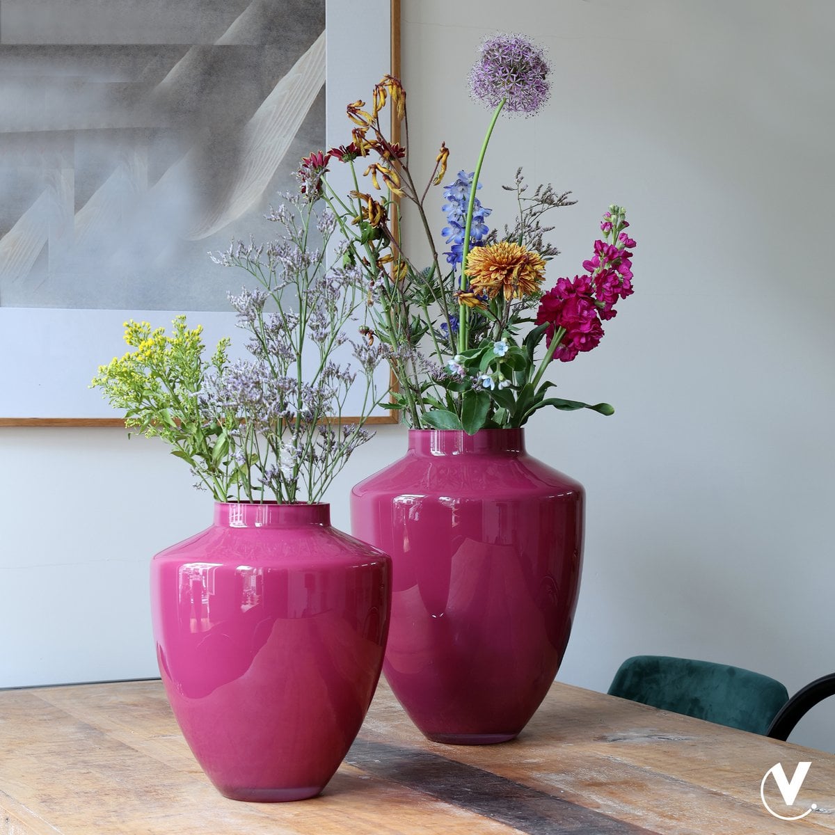 Vaas Tugela mauve mondgeblazen glas Ø24.5 x H29 cm
