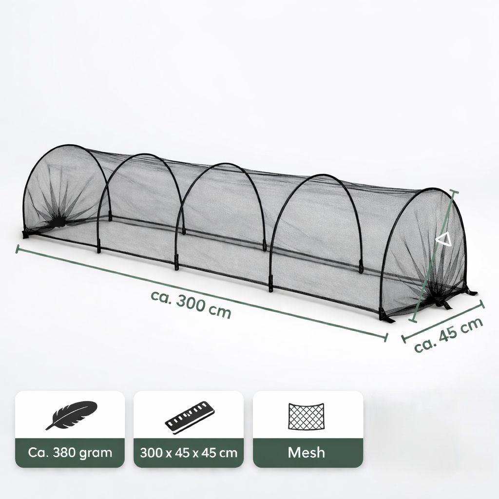 Ceruzo Kweektunnel Insectennet- 3 Meter - Opvouwbaar - Tegen Ongedierte