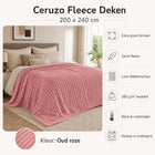 Fleece deken 200x240 cm roze