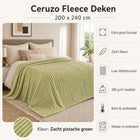 Fleece deken 200x240 cm groen