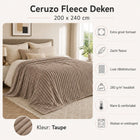 Fleece deken 200x240 cm taupe