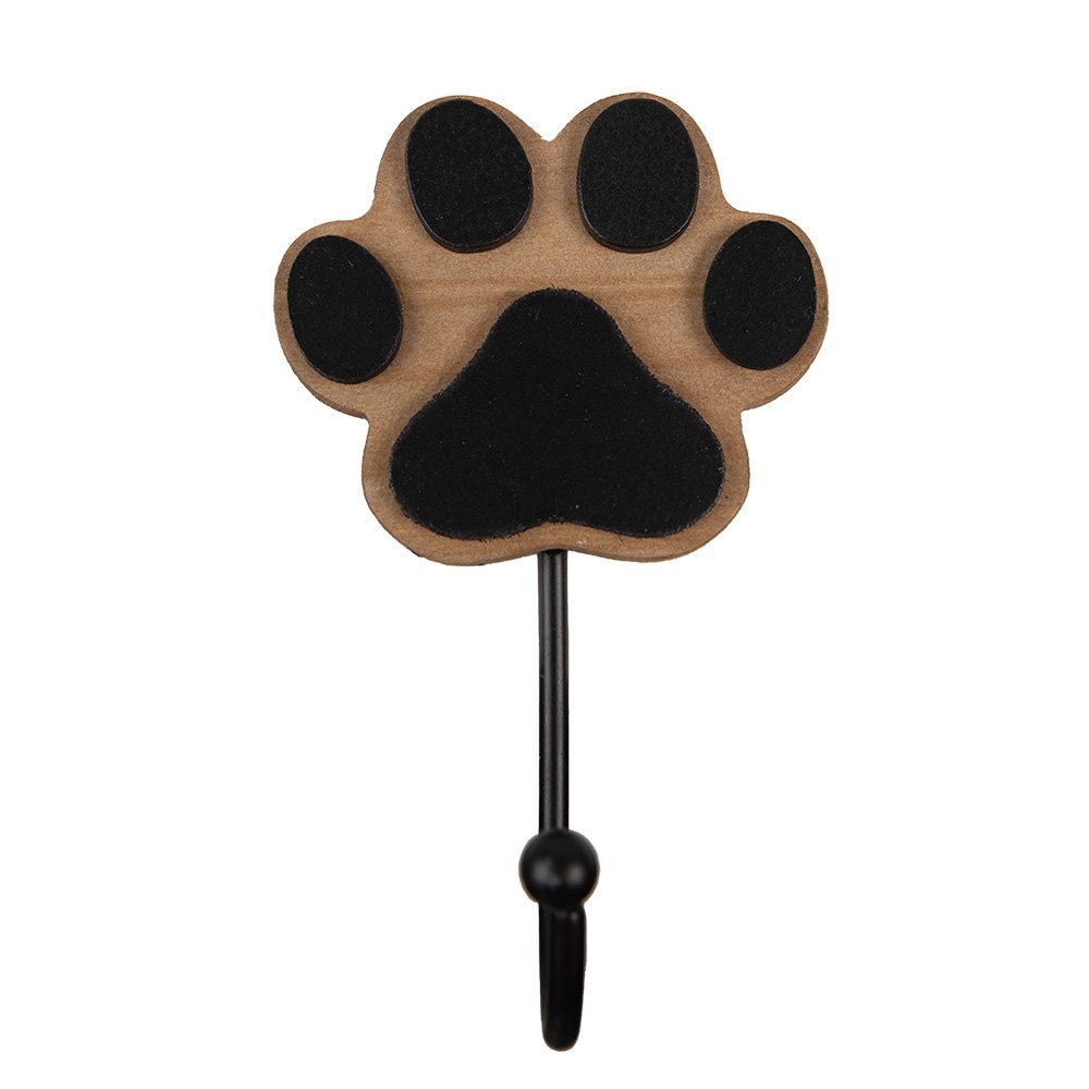 Wall Hook 9x5x14 cm Brown Wood Dog Paw