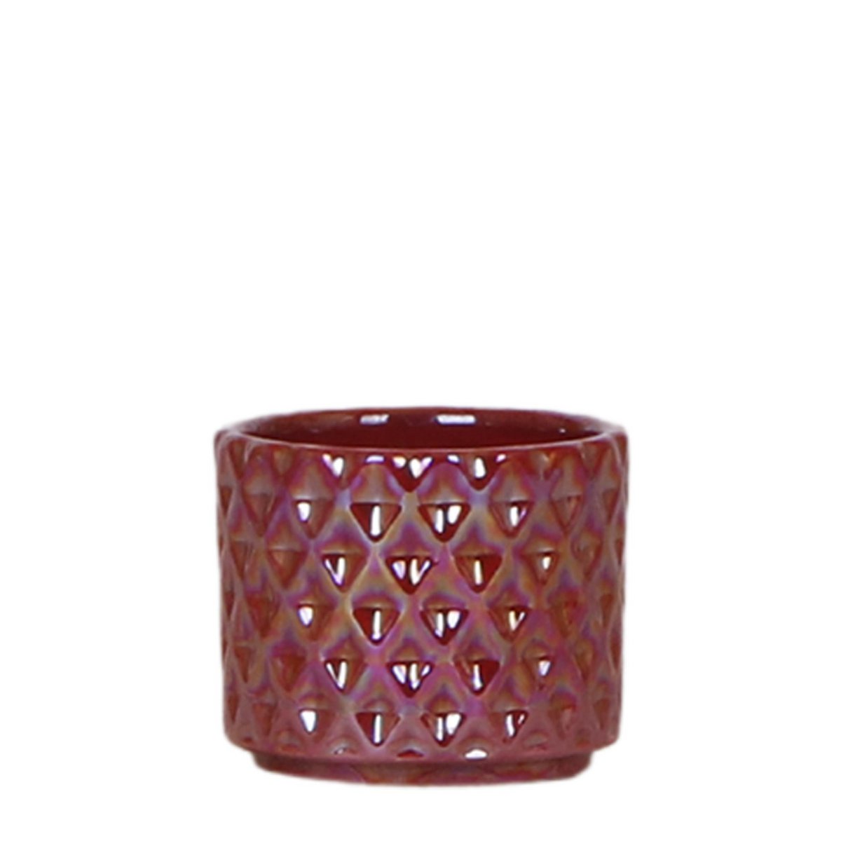 Sierpot keramiek Ø 6 cm rood glanzend