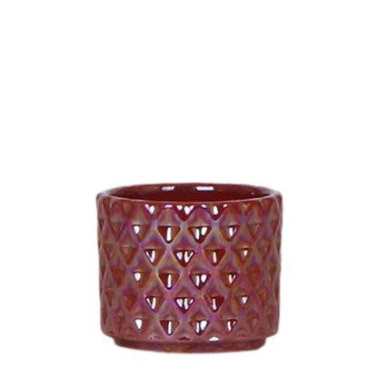 Sierpot keramiek Ø 6 cm rood glanzend
