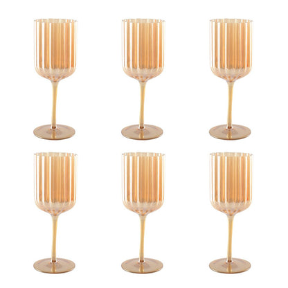 Wijnglazen goud 6 stuks Marie Design
