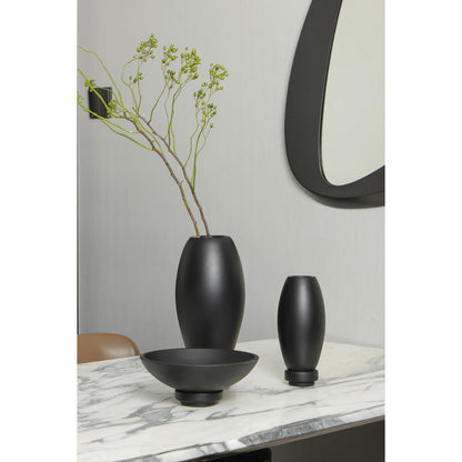 Grote Schaal Modern Design Kom Zwart Microcement RUD12BK