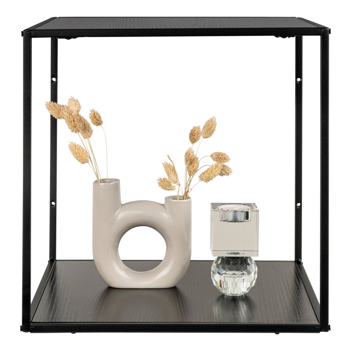 Wandplank 36x36x36 cm staal zwart