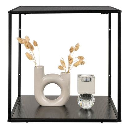 Wandplank 36x36x36 cm staal zwart