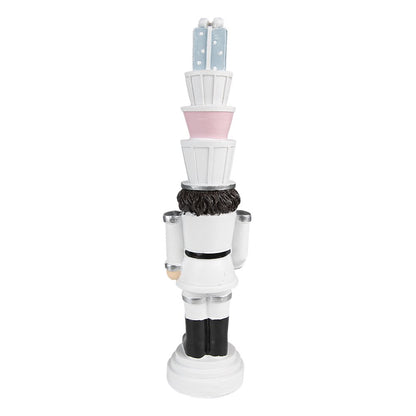 Notenkraker 33 cm wit polyresin