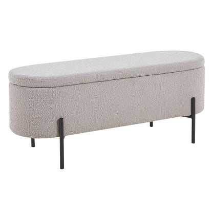 Bedbank taupe met opbergruimte 110x40x44 cm