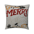 Kussenhoes 45x45 cm geborduurd kerst beige rood goud