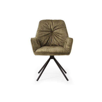 Armchair with 360° swivel function, green