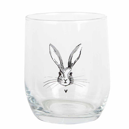 Waterglas 300 ml transparant glas konijn