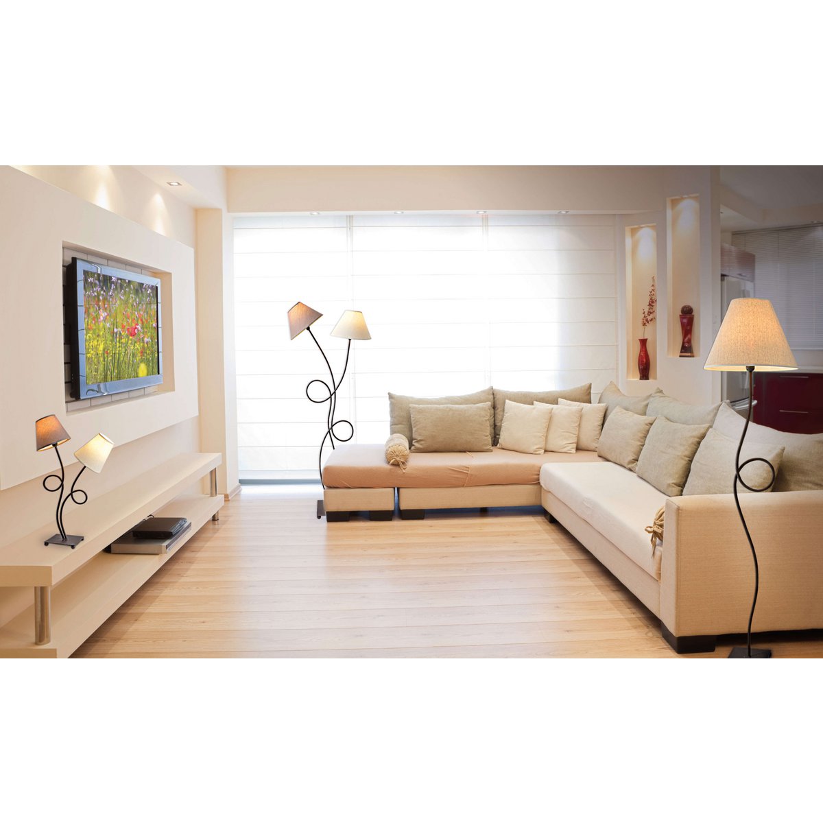 Boho Tafellamp 2Flame Bruin Beige Met E14 Aansluiting