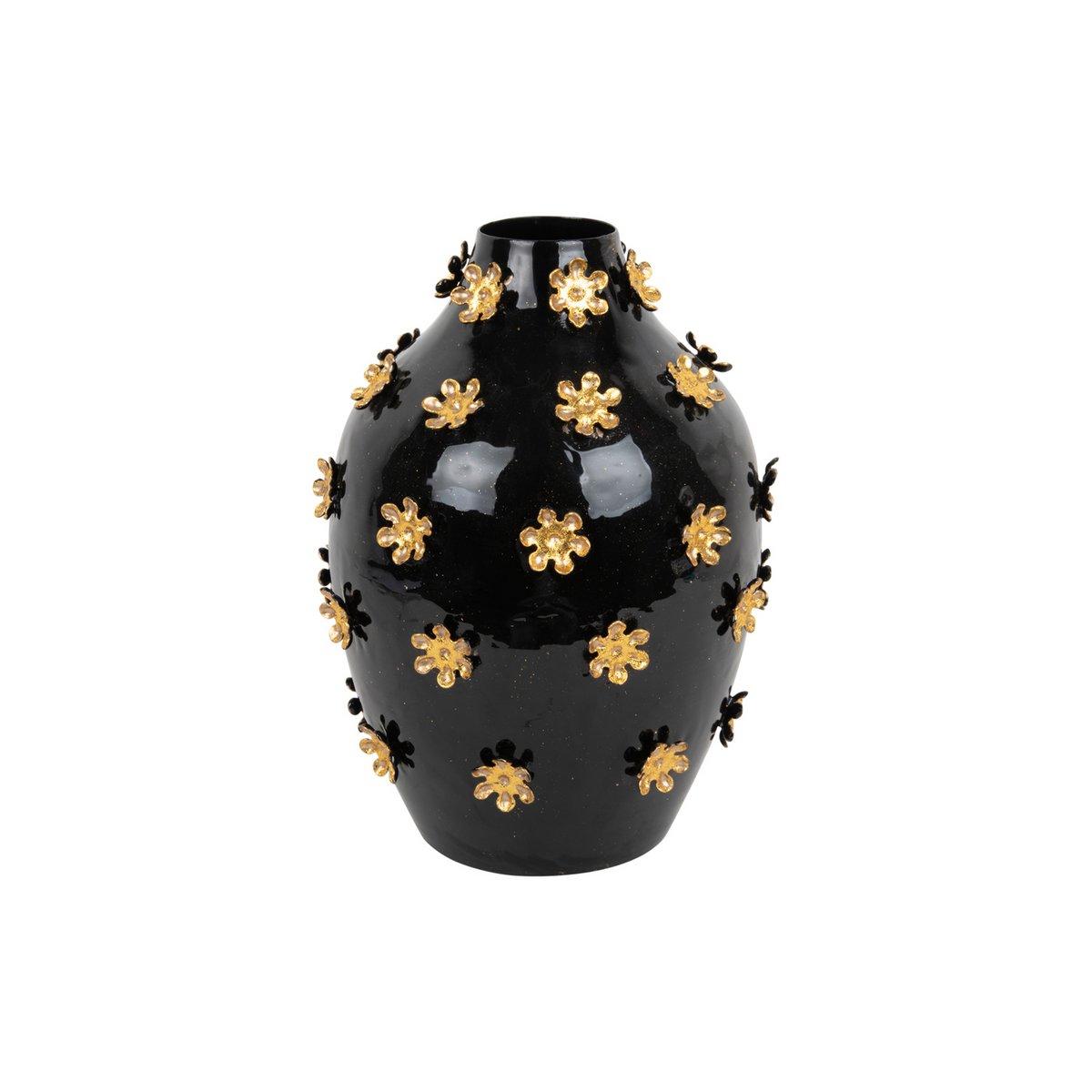 Vaas zwart goud 24x24x30 cm