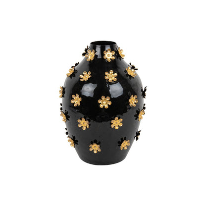 Vaas zwart goud 24x24x30 cm