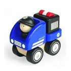 Houten politieauto mini 10x6x9 cm