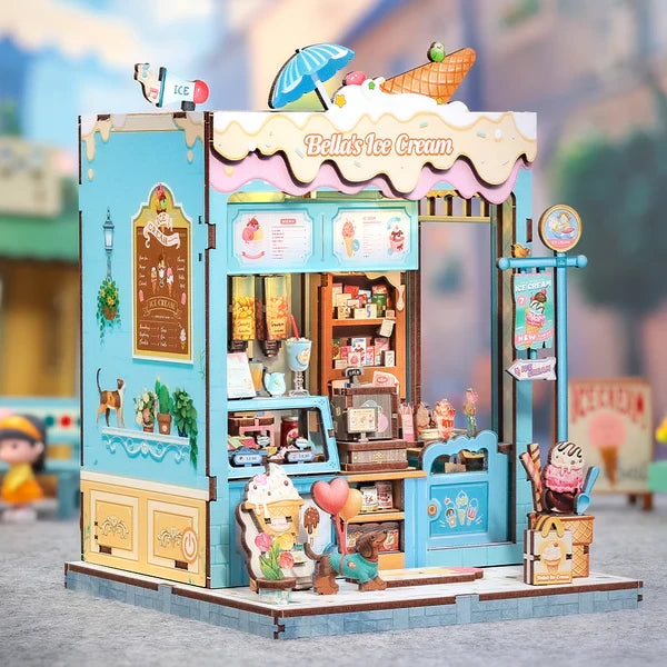 3D DIY huisje Bella's Ice Cream 16x16x21 cm