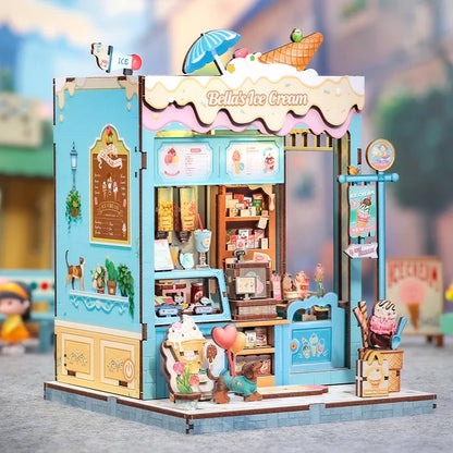 3D DIY huisje Bella's Ice Cream 16x16x21 cm