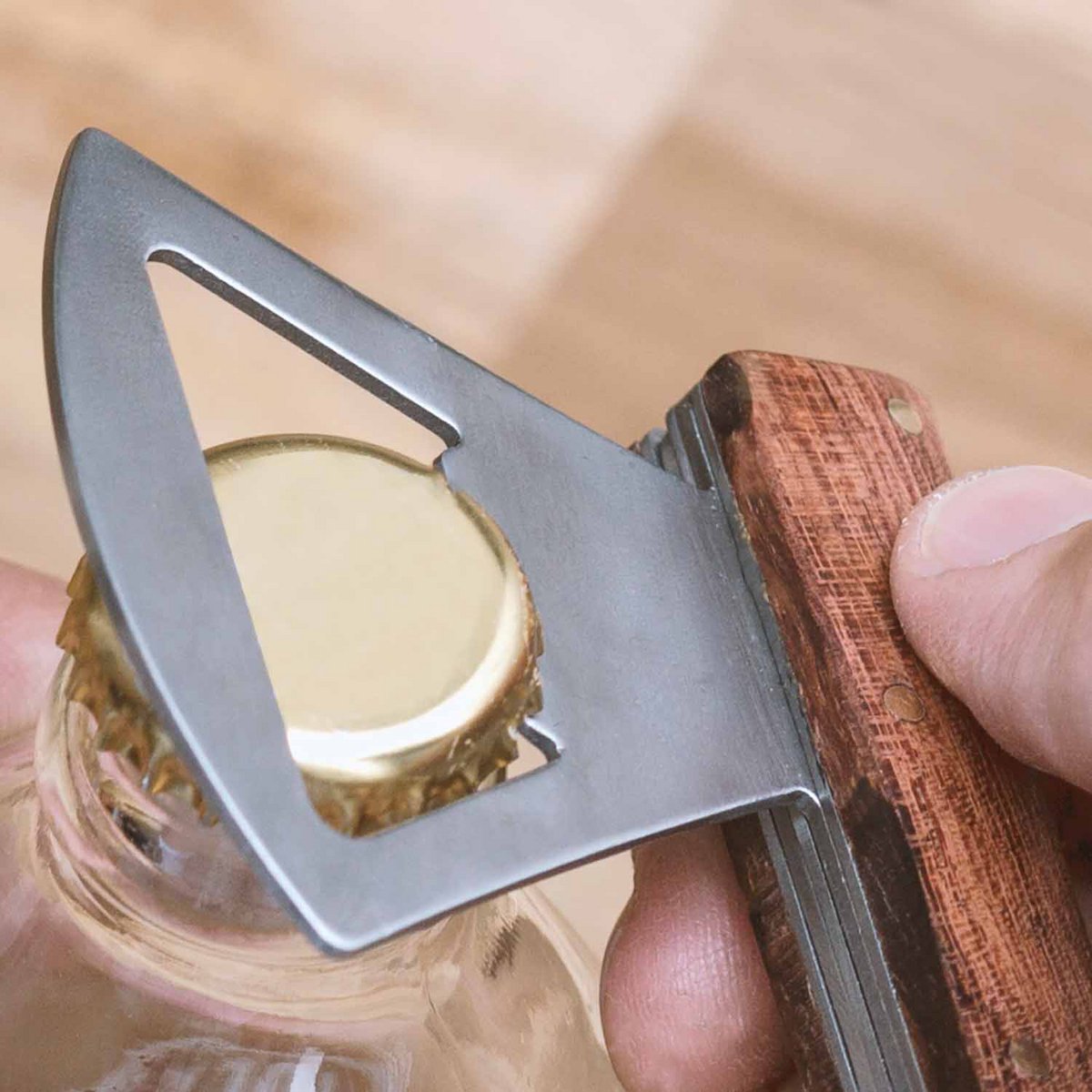 Multitool bijl kurkentrekker 5-in-1 metaal hout