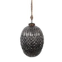 Kerstbal 13x18 cm zwart glas