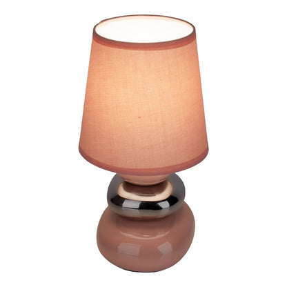 Ceramic Table Lamp "Stoney" Pink - Classical - Table Lamp - - Rose/Salmon - E14 - No information