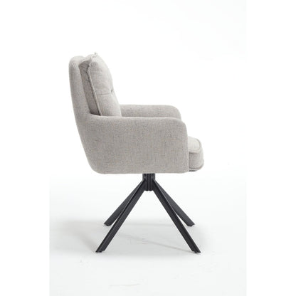 Fauteuil structuurstof grijs draaibaar