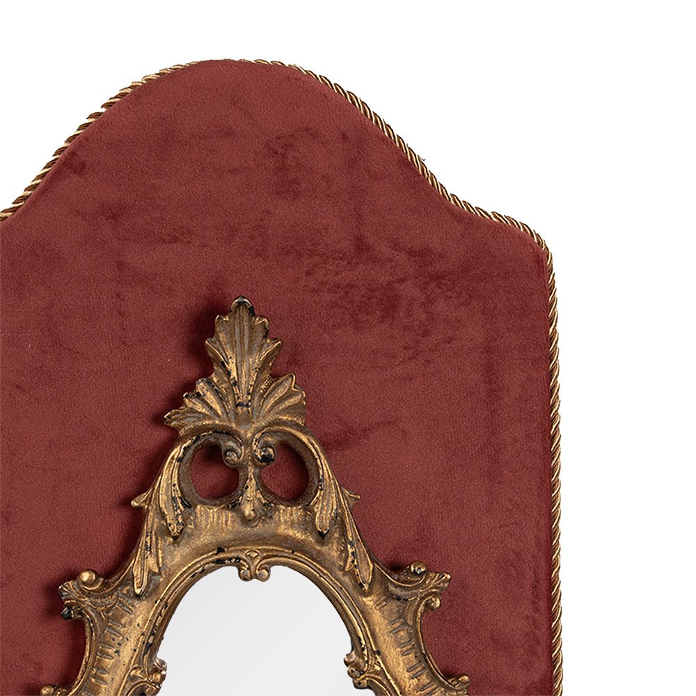 Wandspiegel 20x3x44 cm roze goudkleurig polyresin