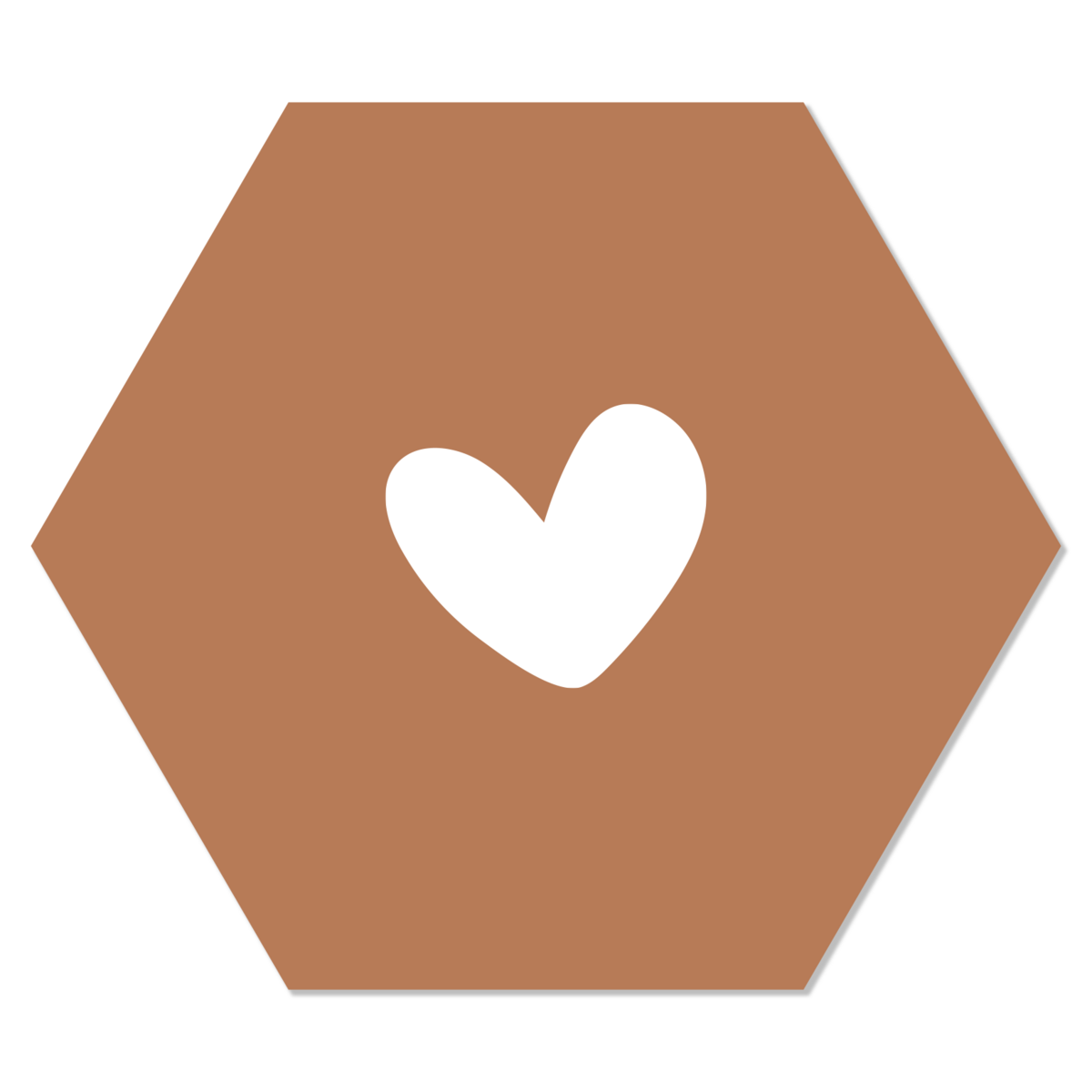 Muurhexagon hart terra