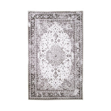 Vloerkleed zwart wit 160x230 cm chenille polyester